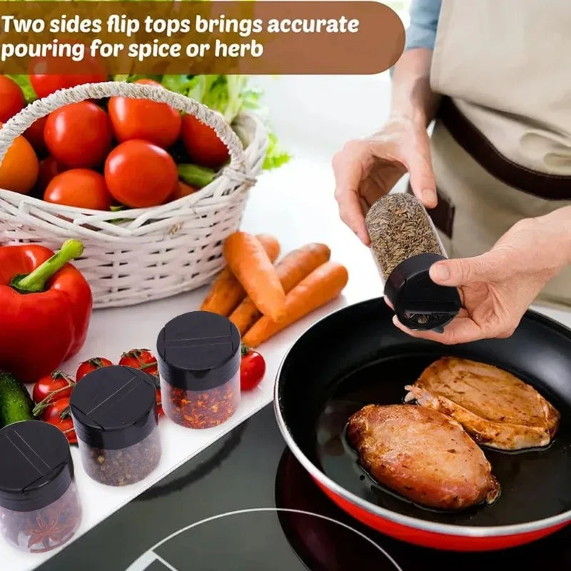 Frascos de Especias de Plastico con Tapa Dosificadora, Transparentes, 1-12 Piezas