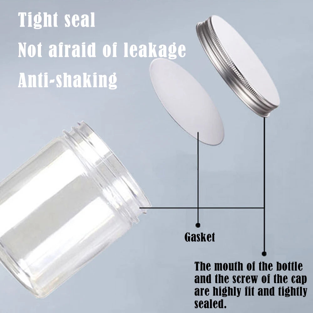 Frascos de Almacenamiento con Tapa de Aluminio, Transparentes, para Viaje y Cosmeticos, 1-10 Piezas