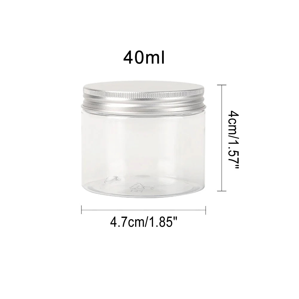 Frascos de Almacenamiento con Tapa de Aluminio, Transparentes, para Viaje y Cosmeticos, 1-10 Piezas