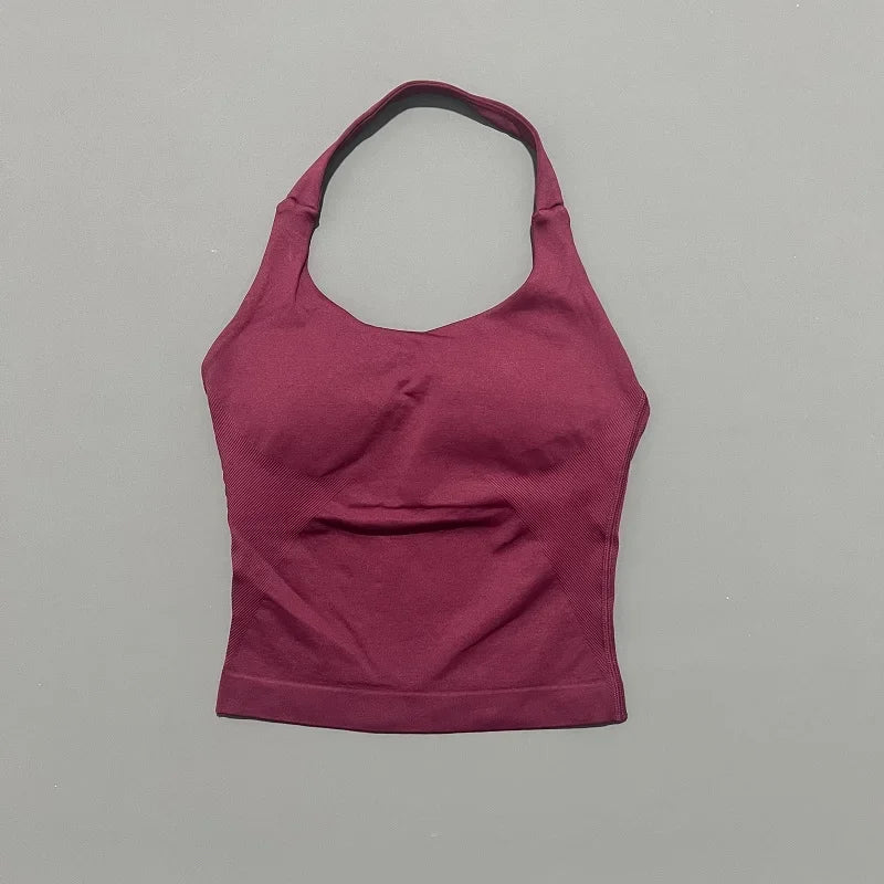 Top Deportivo Halter Sin Espalda para Mujer