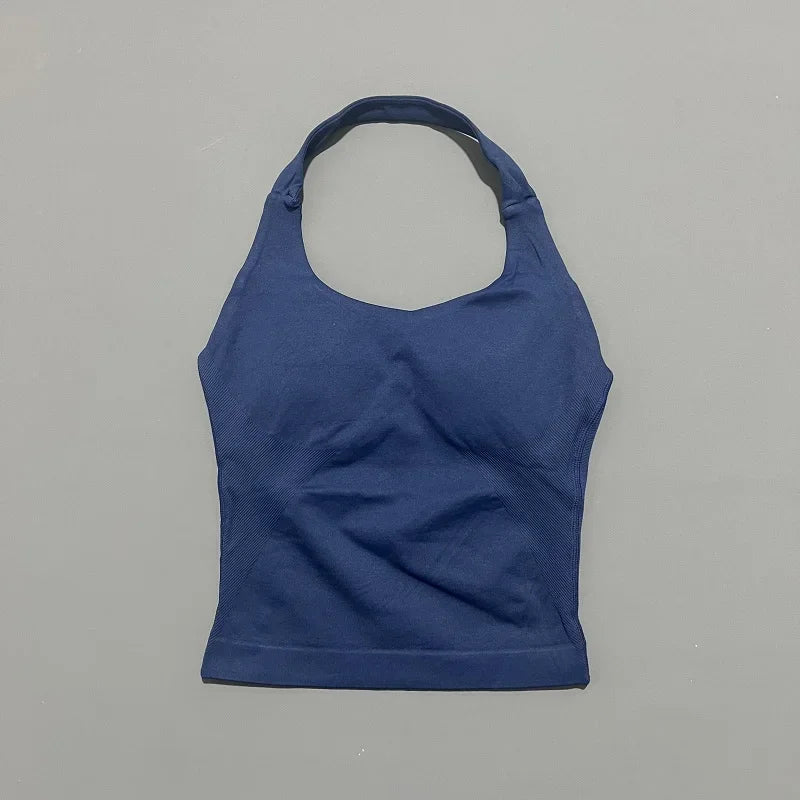 Top Deportivo Halter Sin Espalda para Mujer