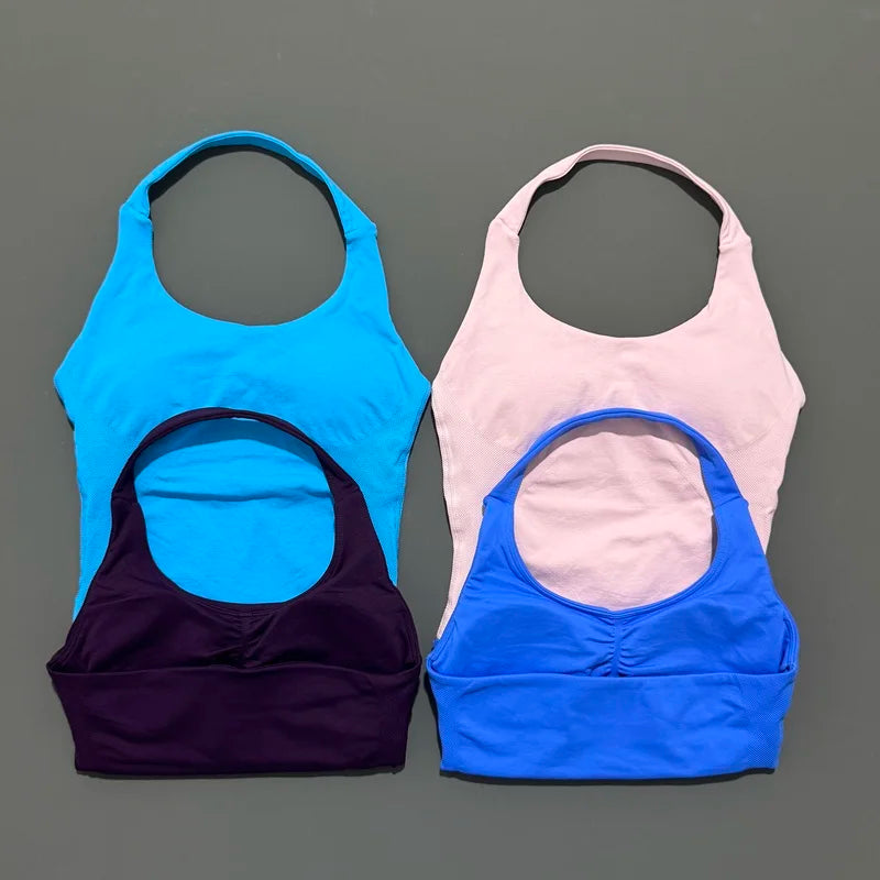 Top Deportivo Halter Sin Espalda para Mujer