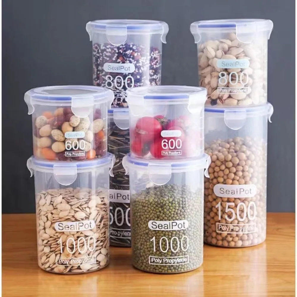 Recipientes Sellados para Cocina, Transparentes, Gran Capacidad, con Escala Medidora