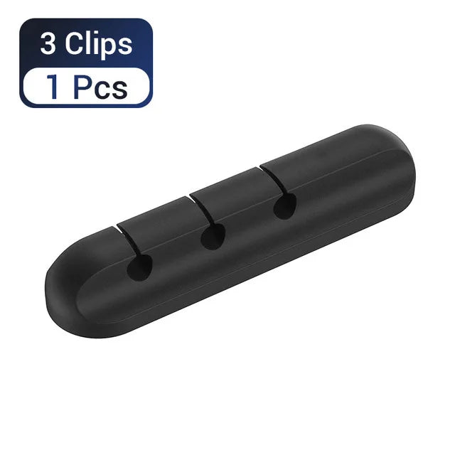 Organizador de Cables de Silicon, Clips para Escritorio, Sujeta Cables de Mouse y Audifonos