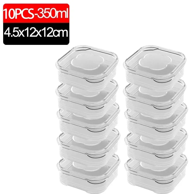 Cajas Selladas para Conservar Alimentos, Transparentes, para Refrigerador, 1-10 Piezas