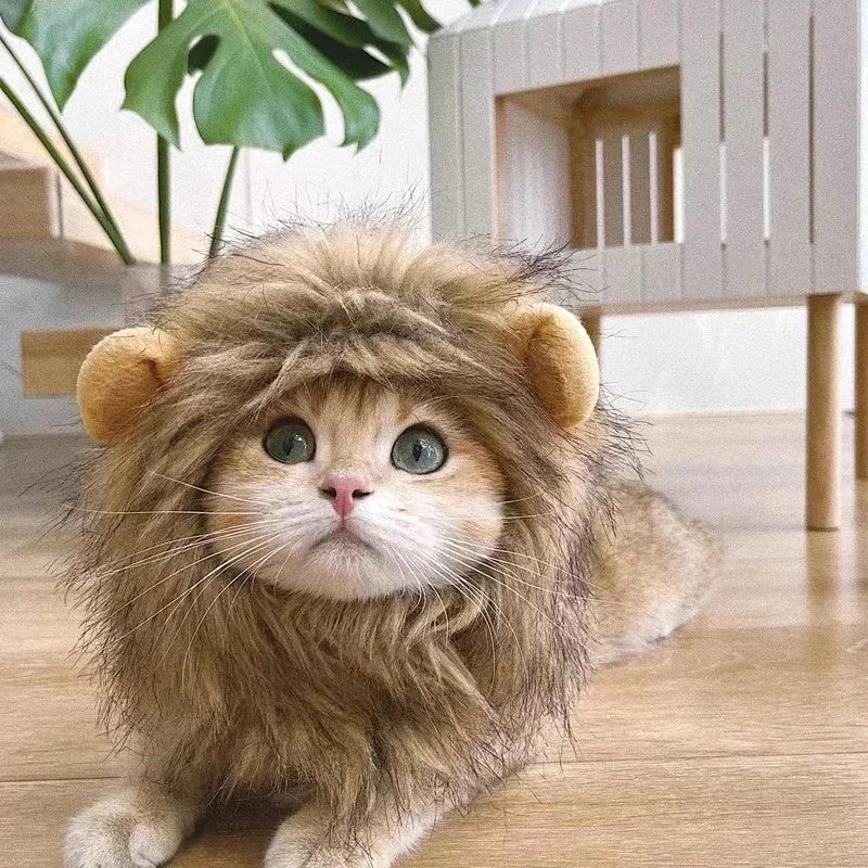 Gorro de Melena de Leon para Gatos y Perros, Disfraz Cosplay