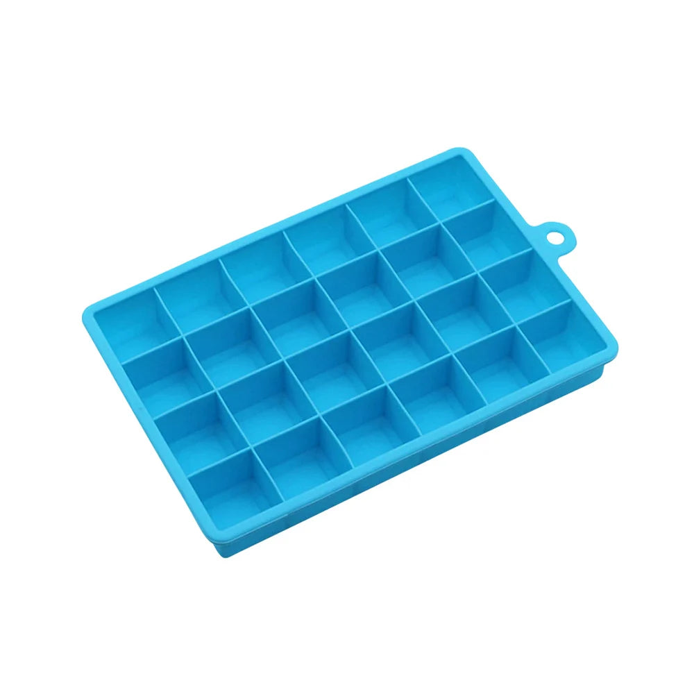 Molde de Silicon para Hielo, 15/24 Cubos con Tapa, para Cocteles y Bebidas Frias