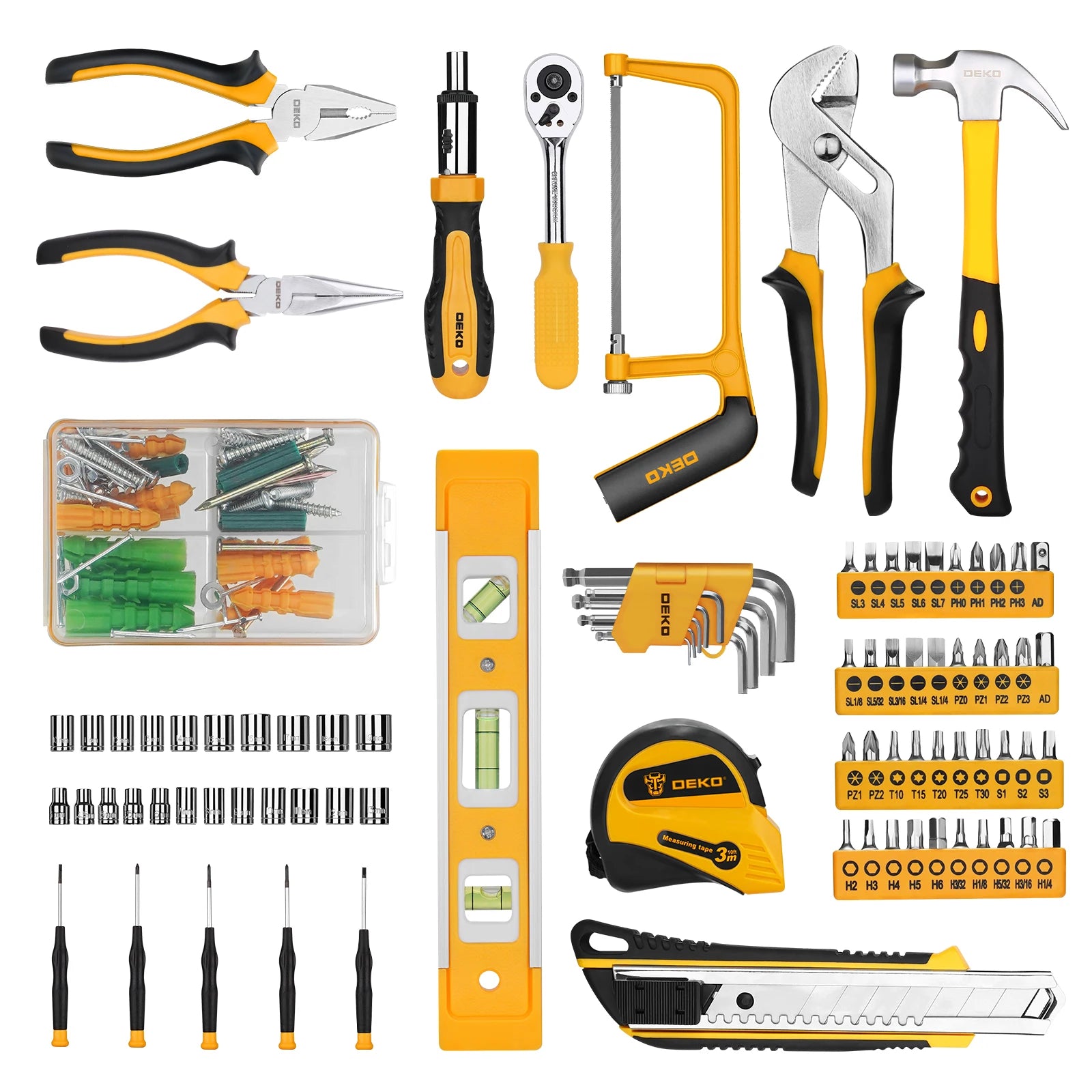 Kit de Herramientas DEKO 228 Piezas con Caja de Almacenamiento