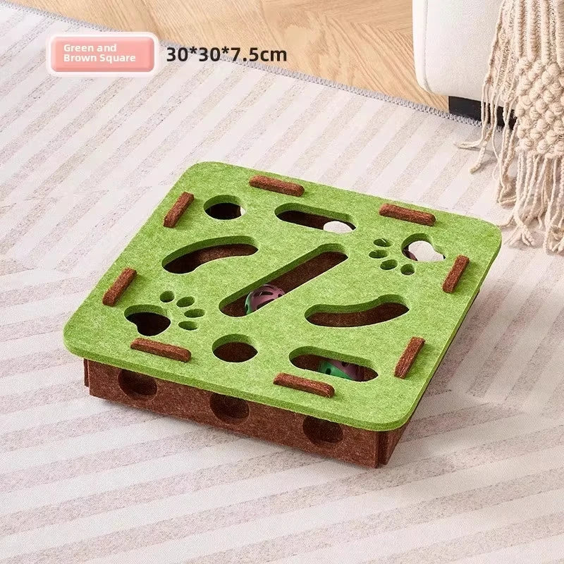 Juguete Rompecabezas de Fieltro para Gatos, con Pelota