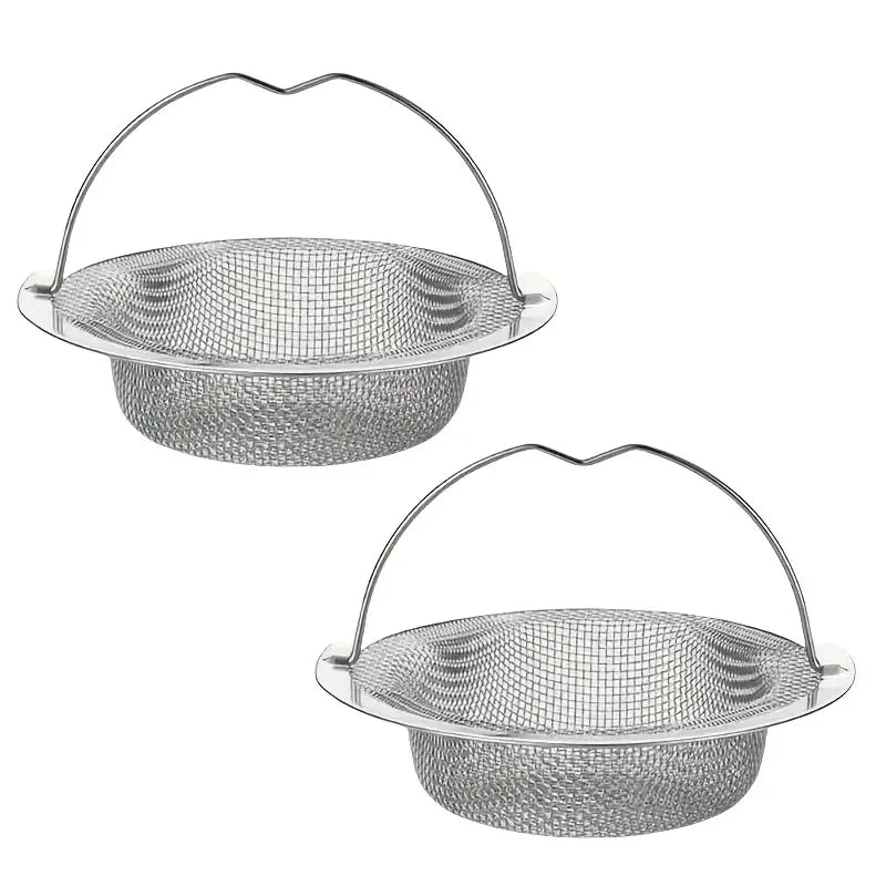 Colador para Fregadero de Cocina con Mango y Tapon, Filtro de Malla de Acero Inoxidable, 1-3 Piezas