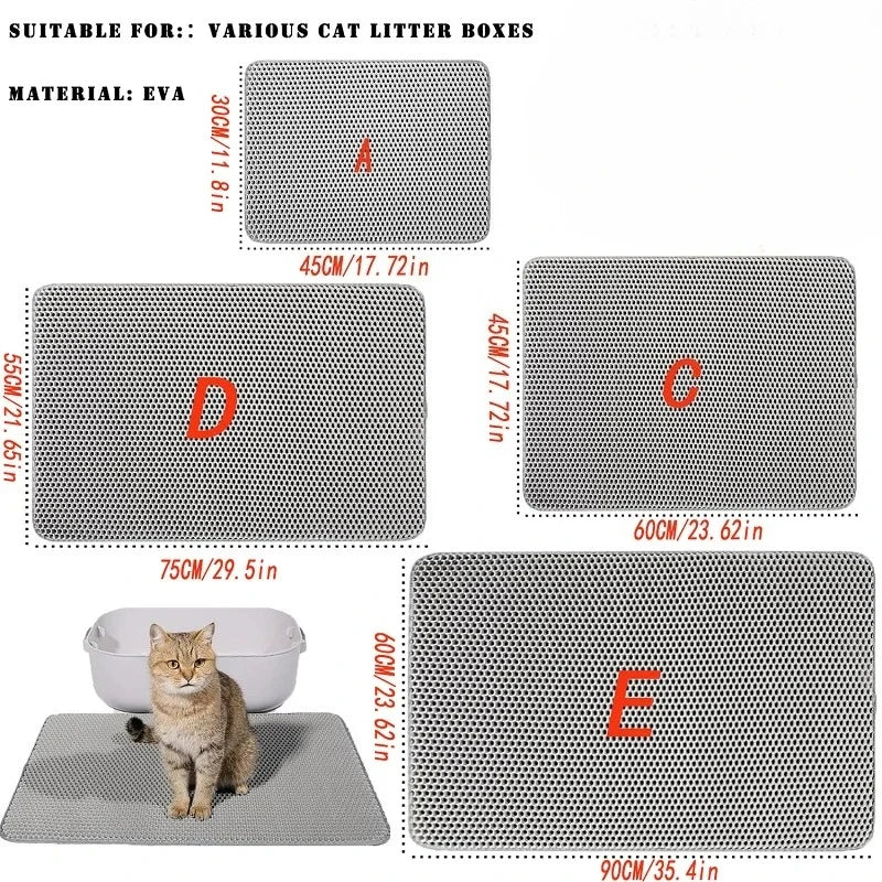 Tapete Atrapa Arena para Gatos, Impermeable, Doble Capa, Antideslizante