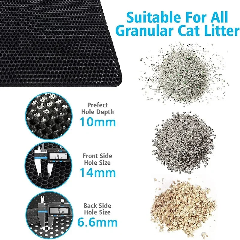 Tapete Atrapa Arena para Gatos, Impermeable, Doble Capa, Antideslizante