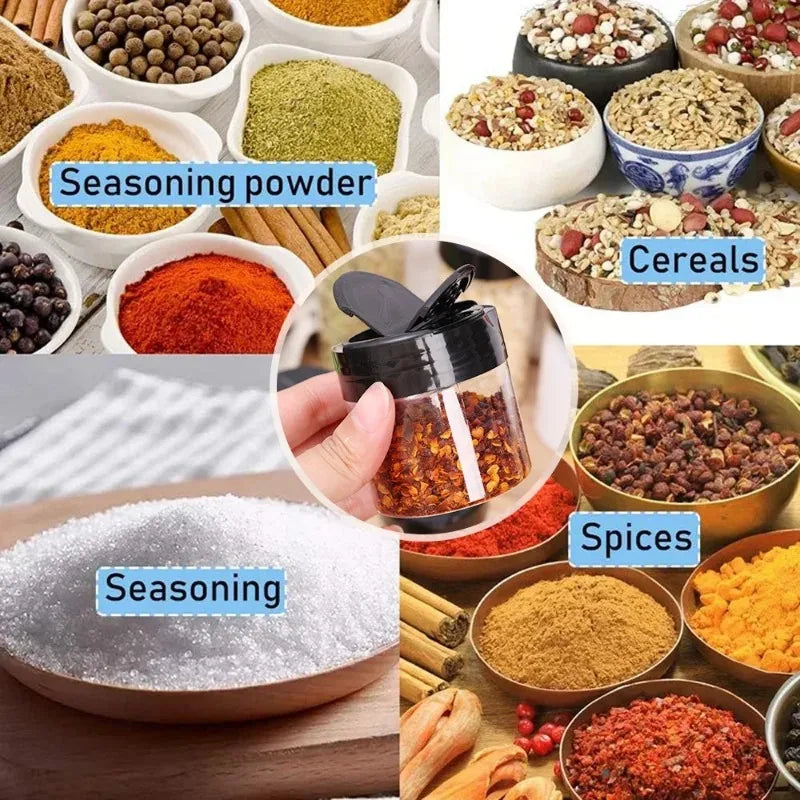 Frascos de Especias de Plastico con Tapa Dosificadora, Transparentes, 1-12 Piezas