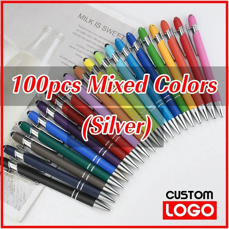 100 Pzs Bolígrafo Stylus de Metal para Pantalla Táctil, Logo Personalizado Gratis – Papelería y Regalos de Oficina