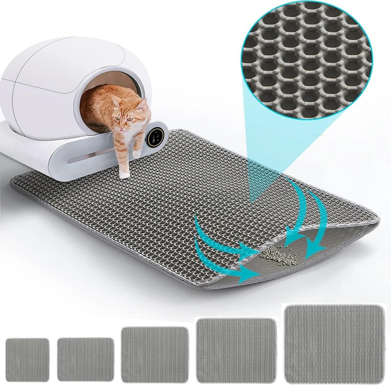 Tapete Atrapa Arena para Gatos, Impermeable, Doble Capa, Antideslizante