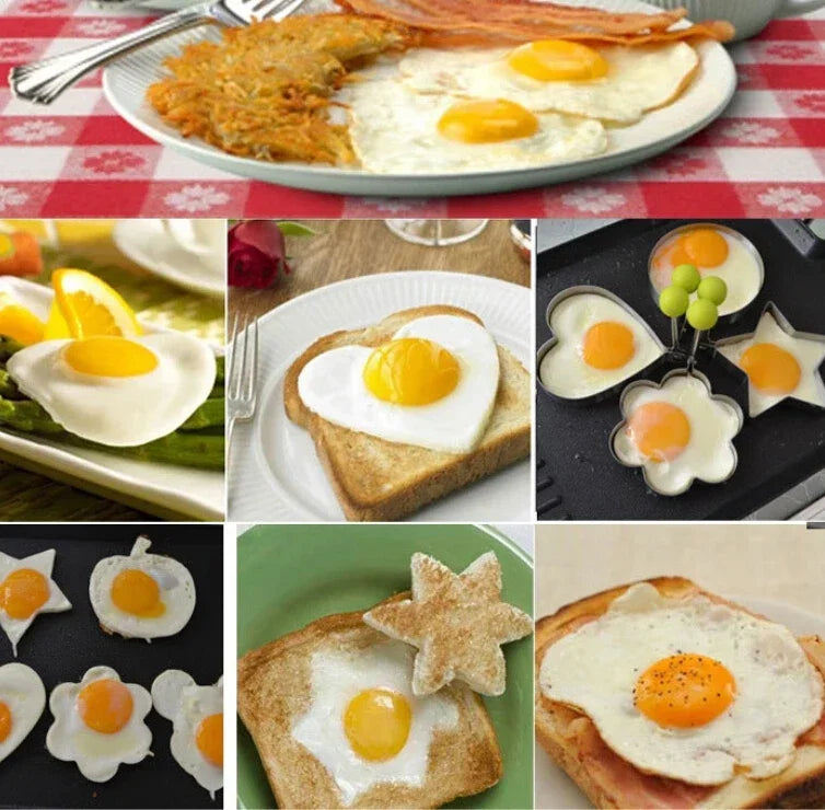Molde para Huevo Frito en Forma de Corazon, Acero Inoxidable, para Panqueques y Desayuno