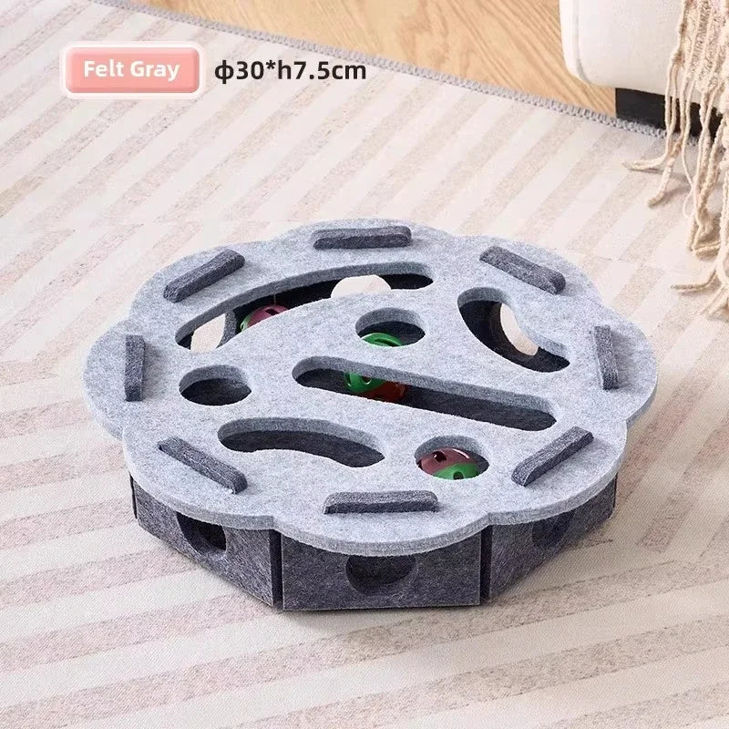 Juguete Rompecabezas de Fieltro para Gatos, con Pelota