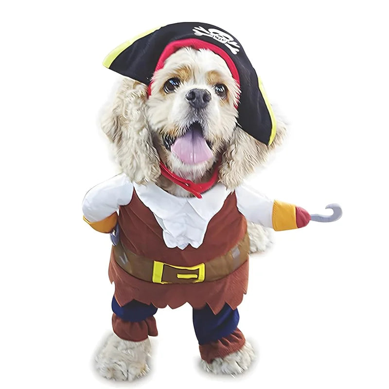 Disfraz de Pirata para Gatos, Traje Completo con Sombrero