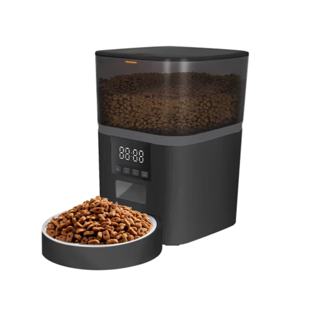 Comedero Automatico con Camara y App, 4L, Doble Comida, Tazon de Acero Inoxidable