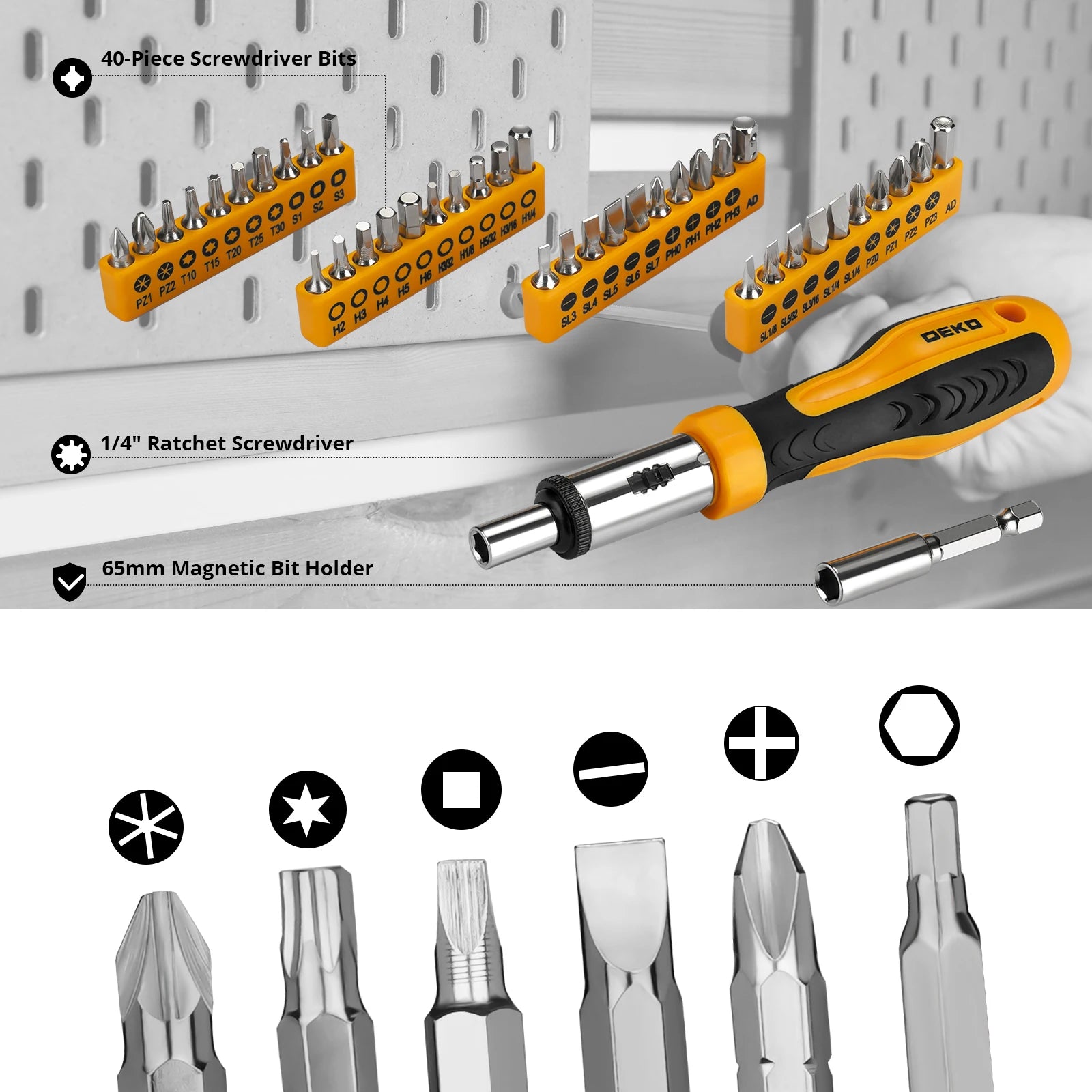 Kit de Herramientas DEKO 228 Piezas con Caja de Almacenamiento