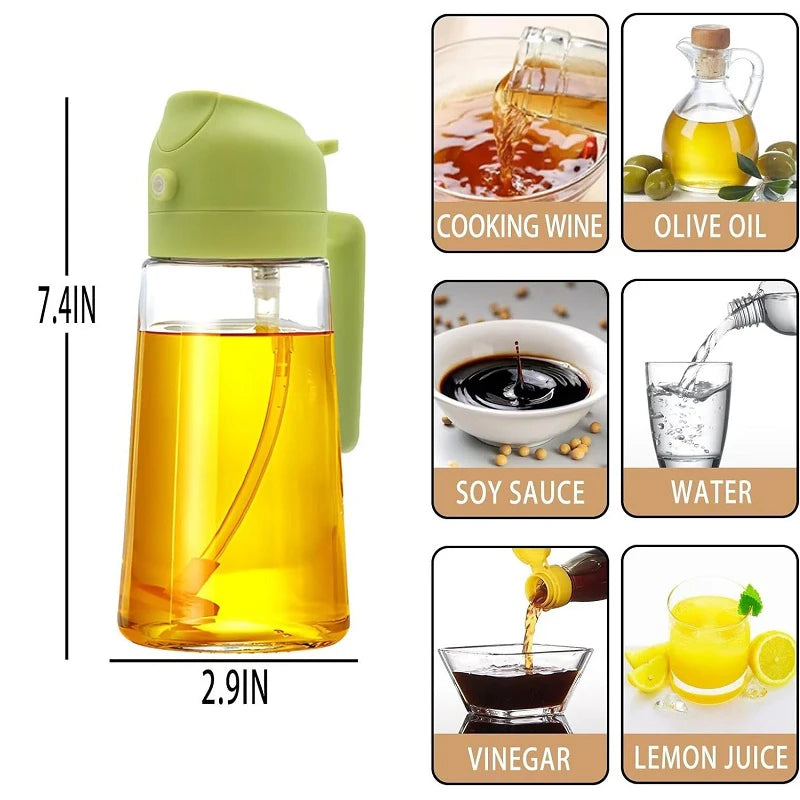 Botella Rociadora de Aceite 2 en 1, 500ml, para Cocina y Parrilla