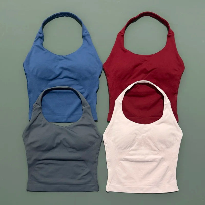 Top Deportivo Halter Sin Espalda para Mujer