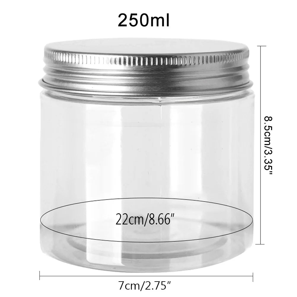 Frascos de Almacenamiento con Tapa de Aluminio, Transparentes, para Viaje y Cosmeticos, 1-10 Piezas