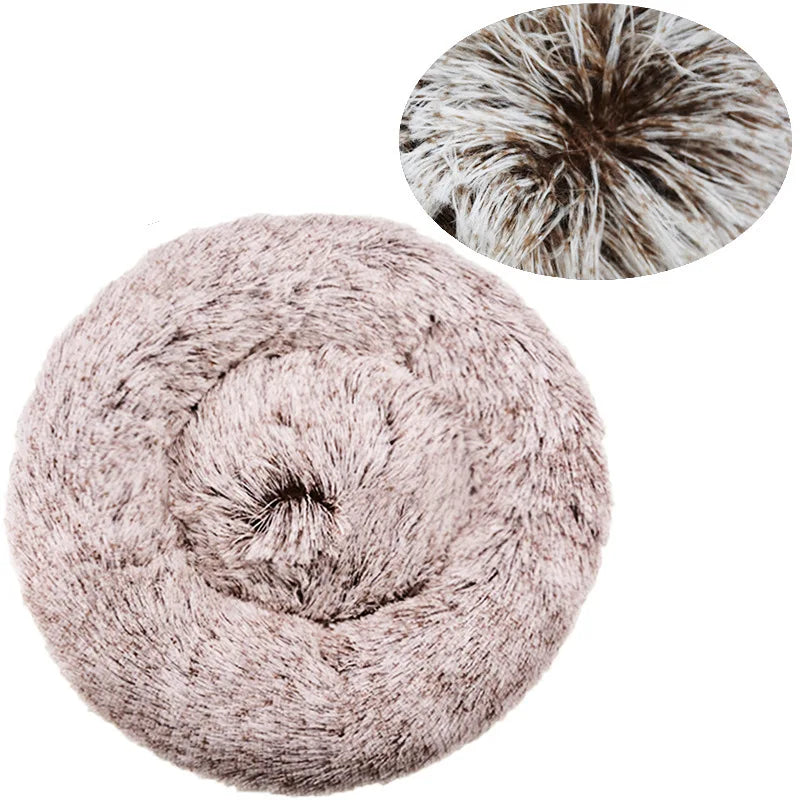 Cama Redonda de Peluche para Perros y Gatos, 6 Tamanos