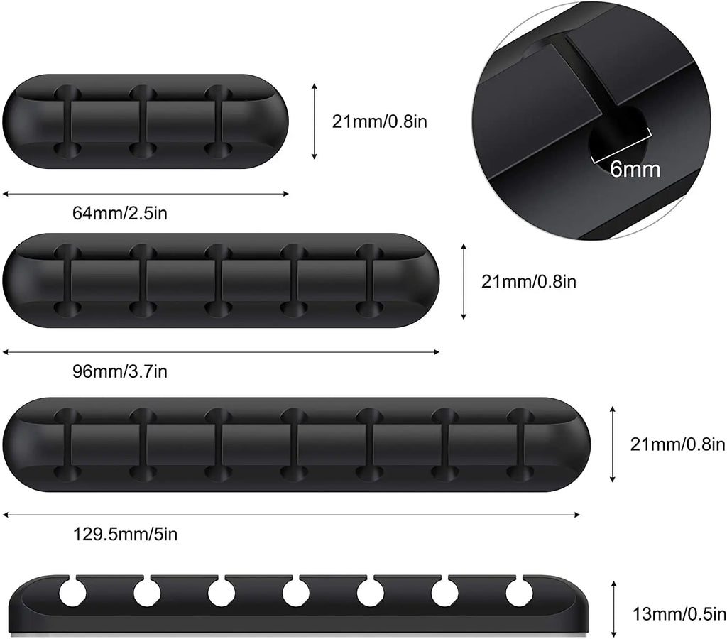Organizador de Cables de Silicon, Clips para Escritorio, Sujeta Cables de Mouse y Audifonos