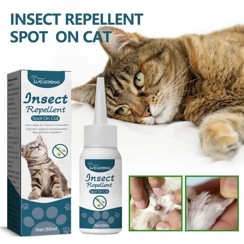 Locion Antipulgas y Garrapatas para Perros y Gatos, 50ml