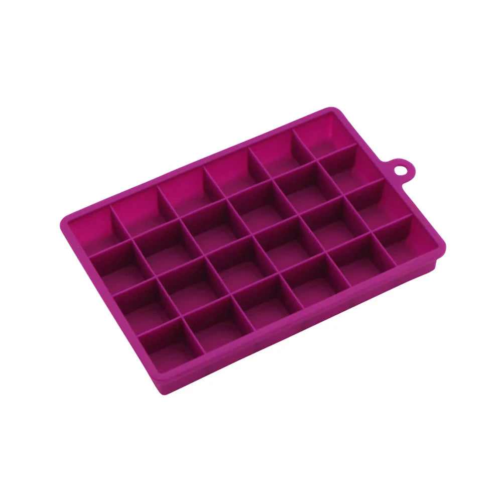 Molde de Silicon para Hielo, 15/24 Cubos con Tapa, para Cocteles y Bebidas Frias