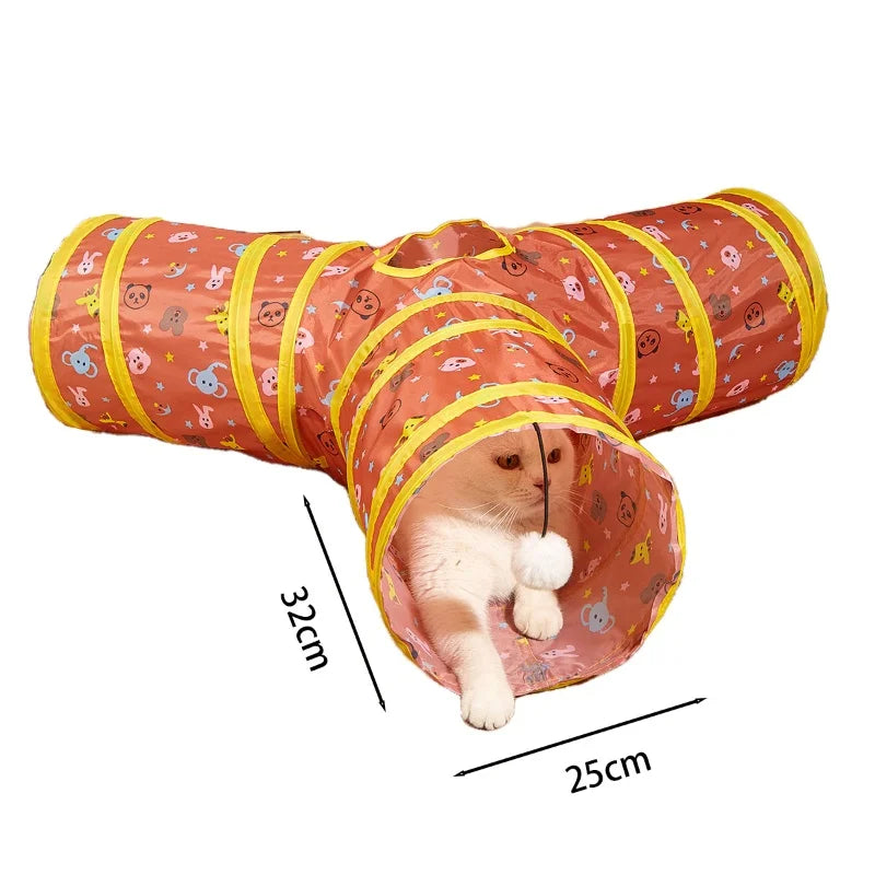 Tunel Plegable para Gatos, Juguete Interactivo Anti-Aburrimiento