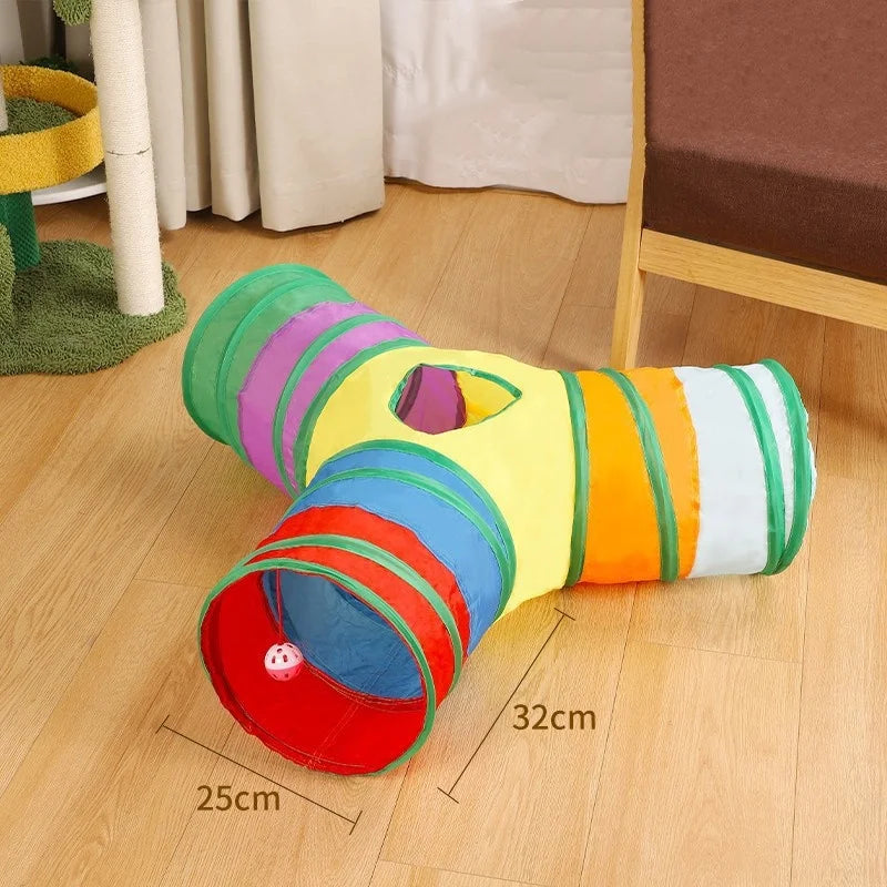 Tunel Plegable para Gatos, Juguete Interactivo Anti-Aburrimiento