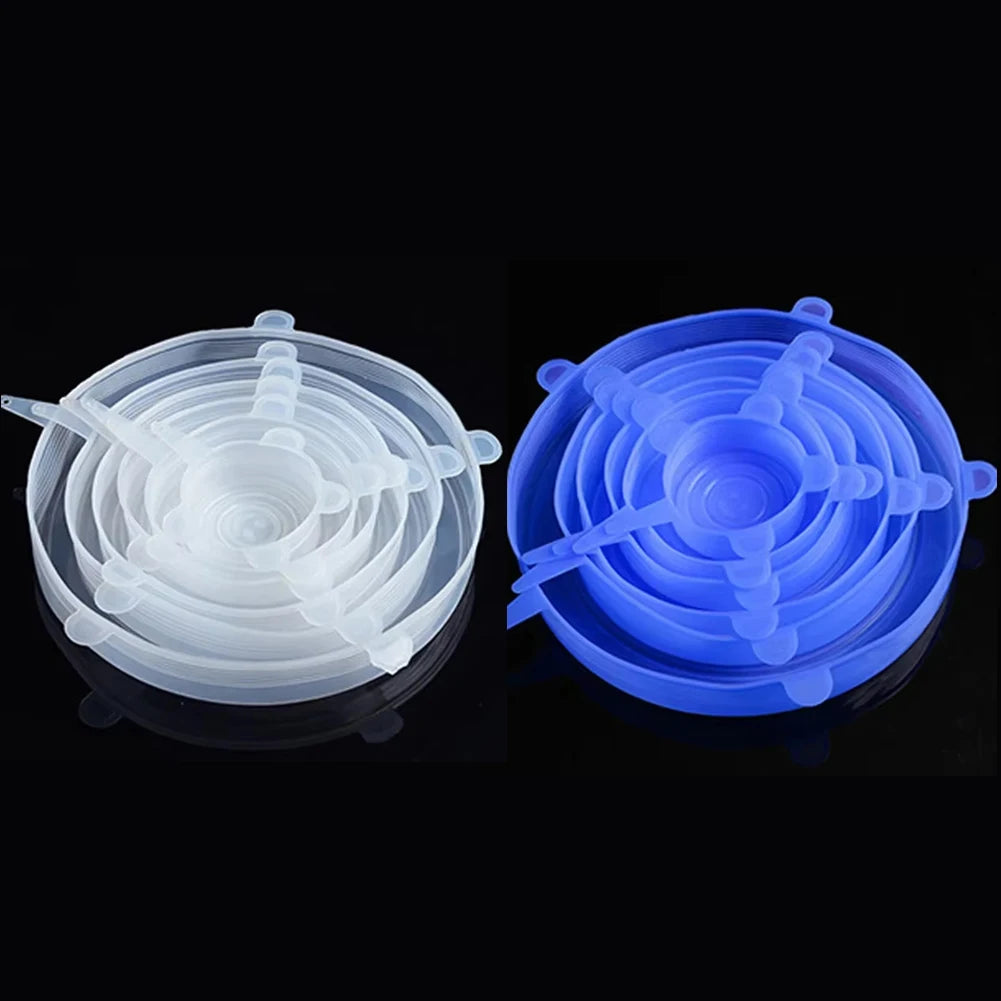 Tapas de Silicon Elasticas para Microondas, 6 Piezas, Cubre Platos y Tazones Reutilizables
