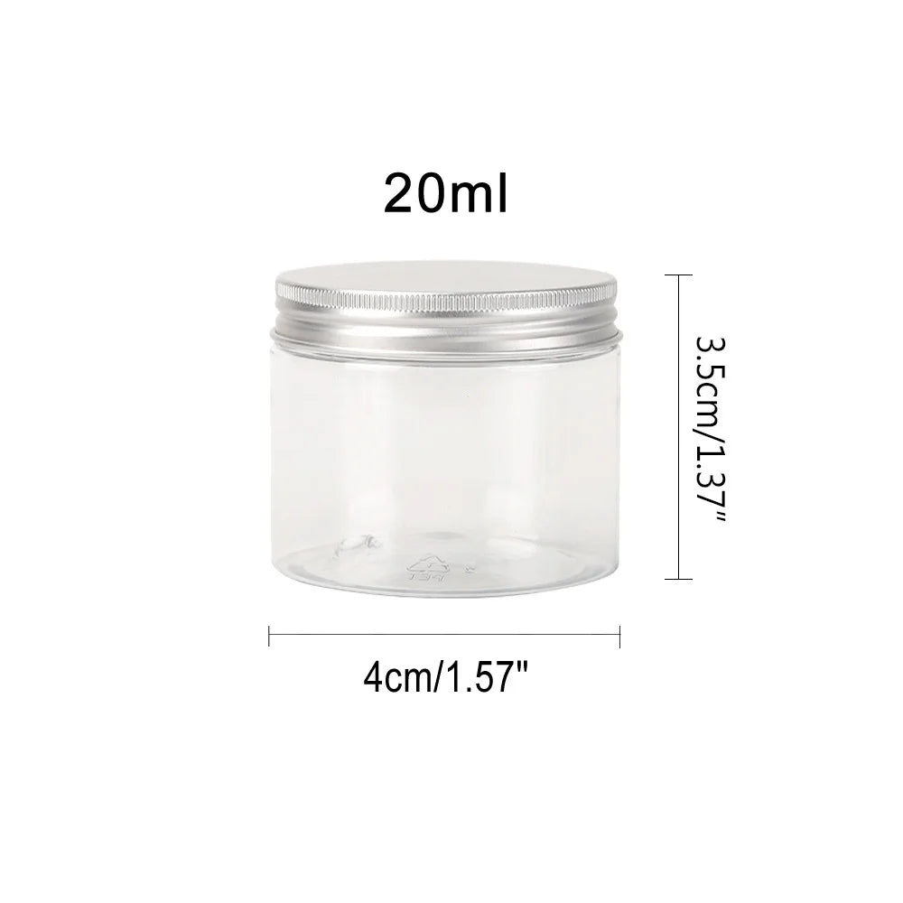 Frascos de Almacenamiento con Tapa de Aluminio, Transparentes, para Viaje y Cosmeticos, 1-10 Piezas