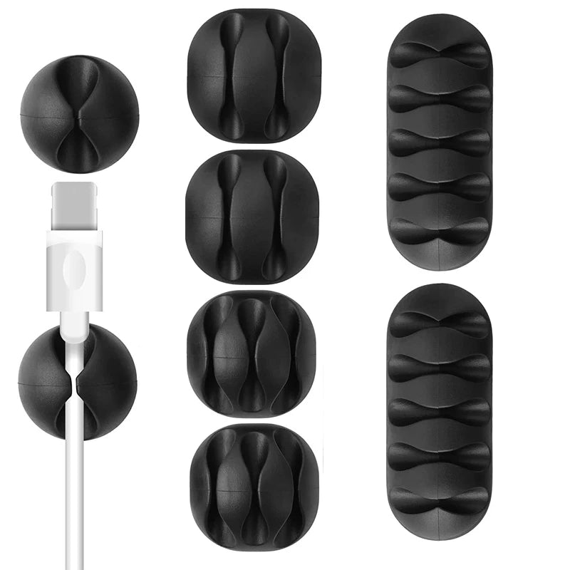Organizador de Cables de Silicon, Clips para Escritorio, Sujeta Cables de Mouse y Audifonos