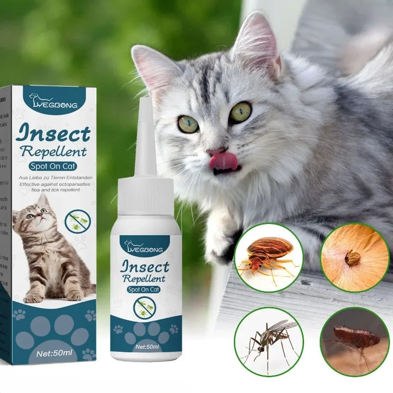 Locion Antipulgas y Garrapatas para Perros y Gatos, 50ml