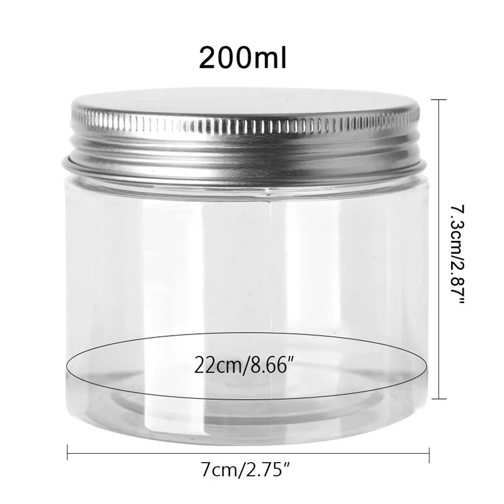 Frascos de Almacenamiento con Tapa de Aluminio, Transparentes, para Viaje y Cosmeticos, 1-10 Piezas