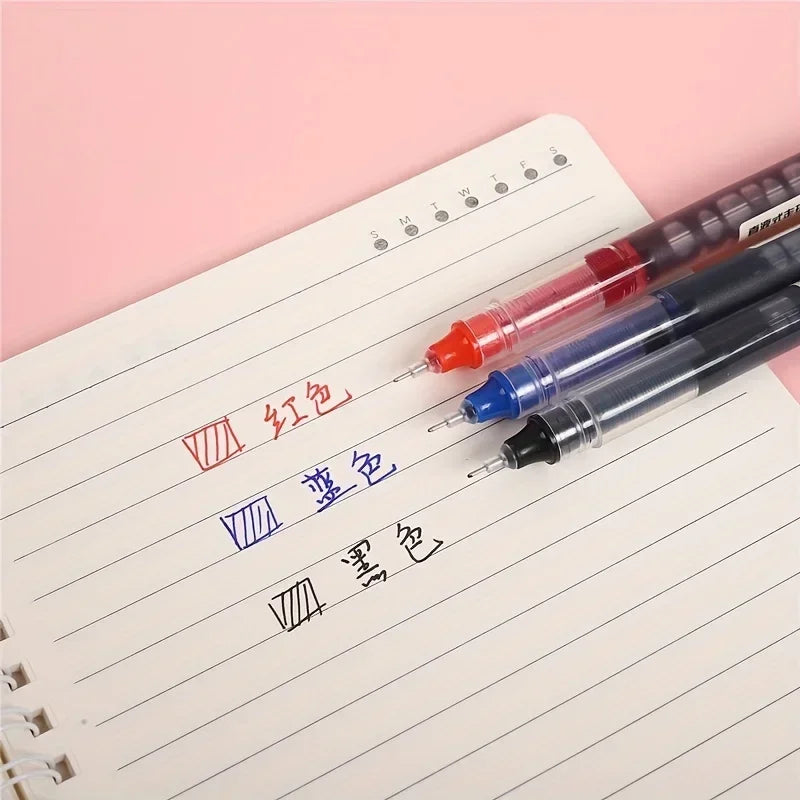Set de 10 Bolígrafos de Gel Tipo Aguja de Alta Calidad, Papelería Kawaii para Escuela y Oficina, 3 Colores