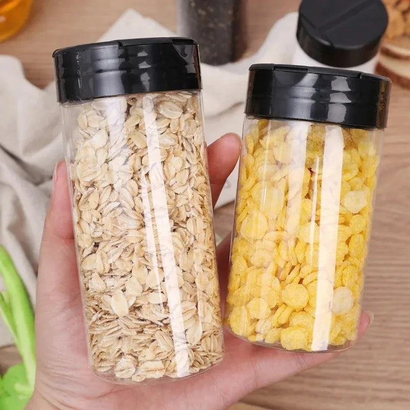 Frascos de Especias de Plastico con Tapa Dosificadora, Transparentes, 1-12 Piezas