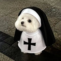 Disfraz de Monja para Gatos, Traje Completo Estilo Halloween