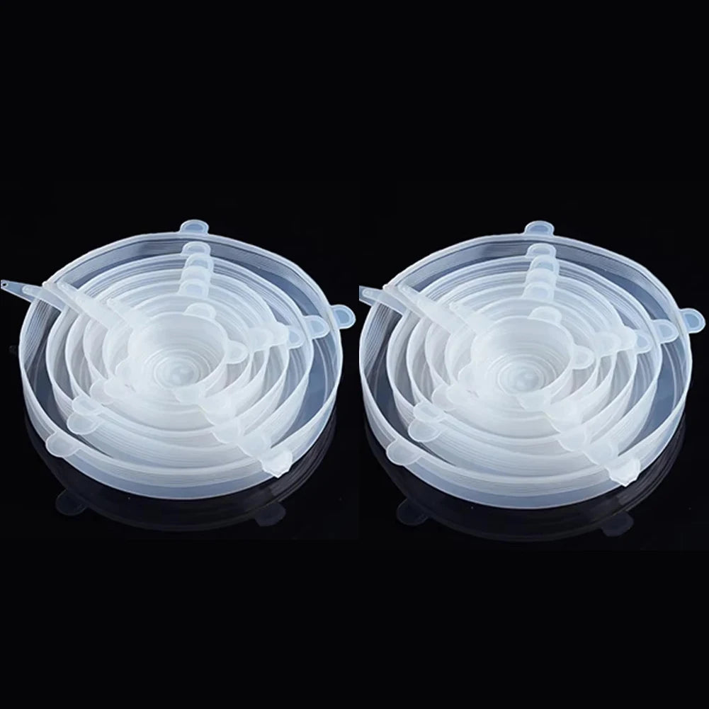 Tapas de Silicon Elasticas para Microondas, 6 Piezas, Cubre Platos y Tazones Reutilizables
