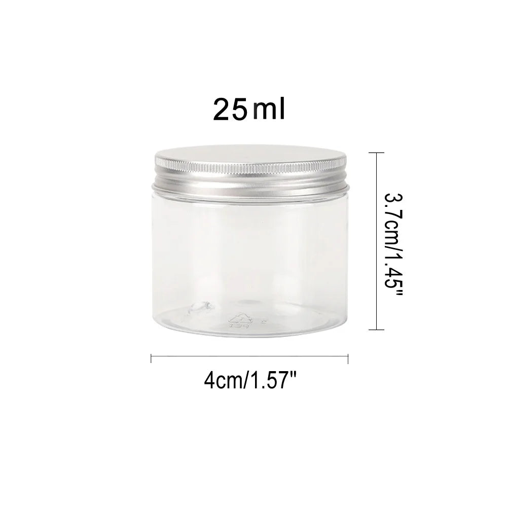 Frascos de Almacenamiento con Tapa de Aluminio, Transparentes, para Viaje y Cosmeticos, 1-10 Piezas