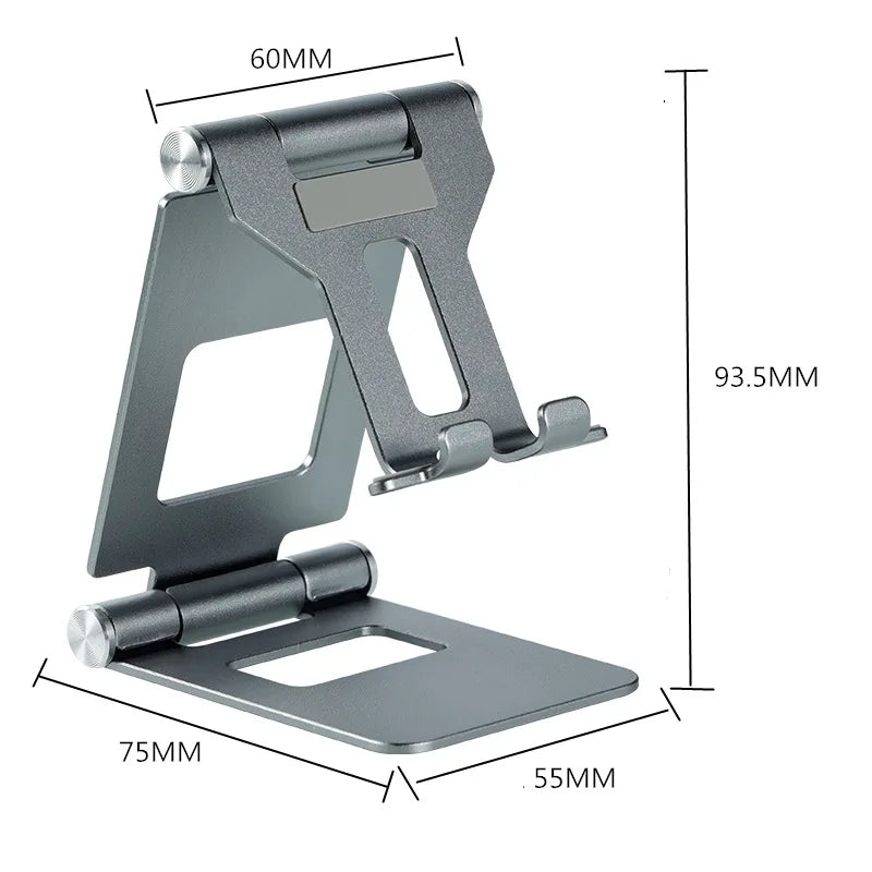 Soporte Plegable de Metal para Celular y Tablet, Ajustable, para Escritorio