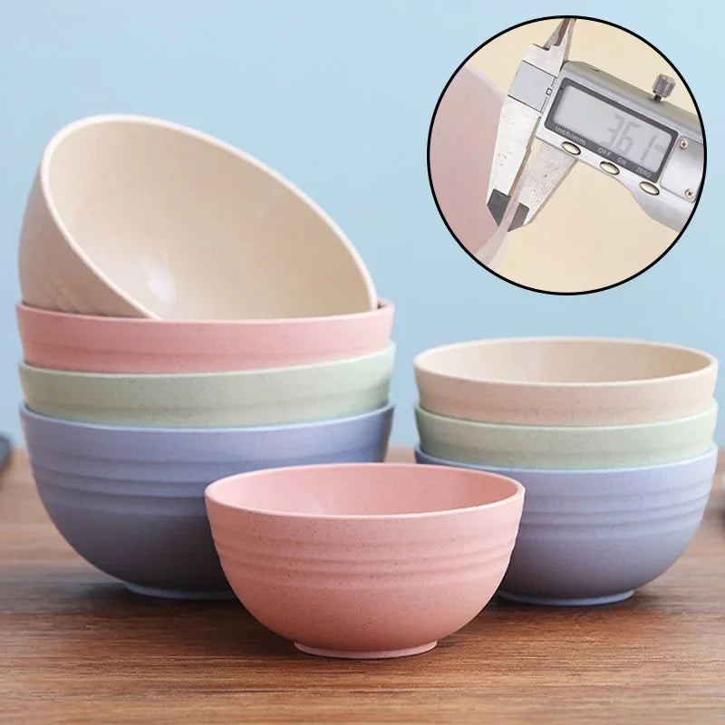 Tazon Irrompible de Fibra de Trigo, Reutilizable, para Cocina y Desayuno
