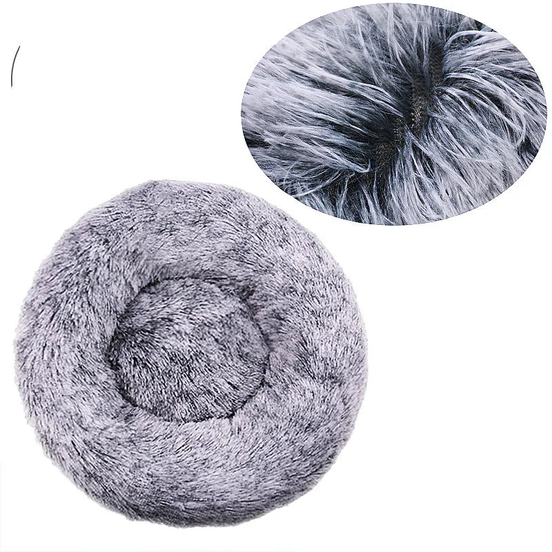 Cama Redonda de Peluche para Perros y Gatos, 6 Tamanos