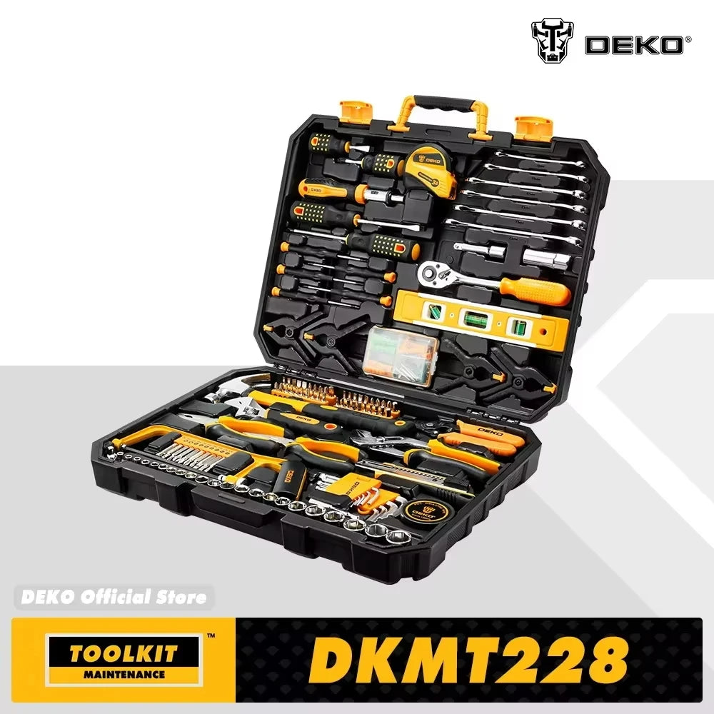 Kit de Herramientas DEKO 228 Piezas con Caja de Almacenamiento