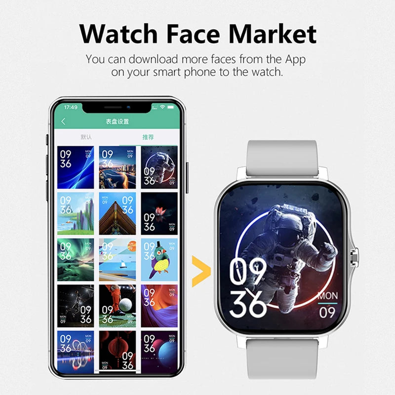 Reloj Inteligente Deportivo 1.83'' – Monitor de Salud, Resistente al Agua, Llamadas Bluetooth, Compatible con iOS y Android