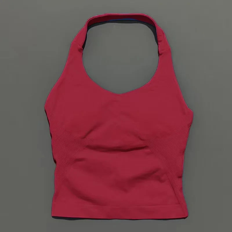 Top Deportivo Halter Sin Espalda para Mujer