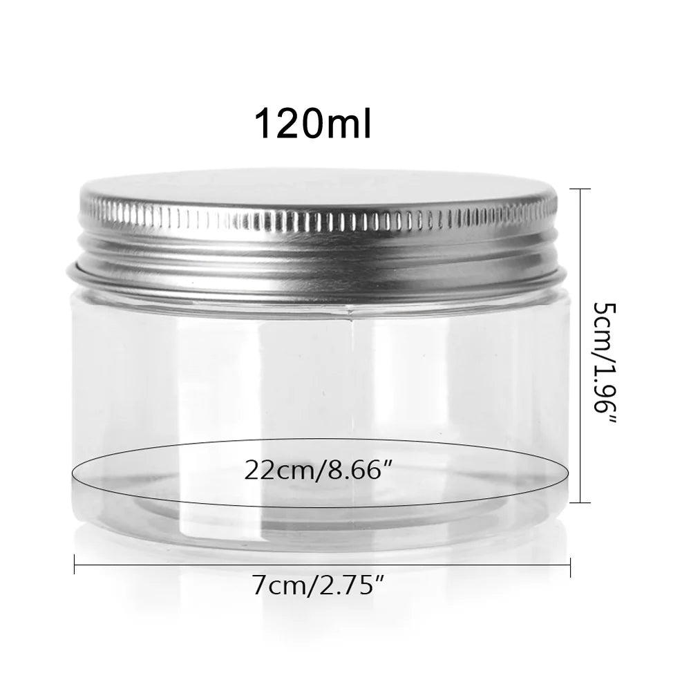 Frascos de Almacenamiento con Tapa de Aluminio, Transparentes, para Viaje y Cosmeticos, 1-10 Piezas